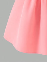 Young Girl Bow Shoulder Ruffle Fashion Party Dress